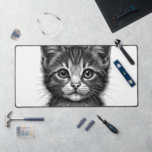 Schattige schets van de jonge kat bureaumat (Werkstation)
