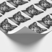 Schattige schets van de jonge kat cadeaupapier (Hoek)