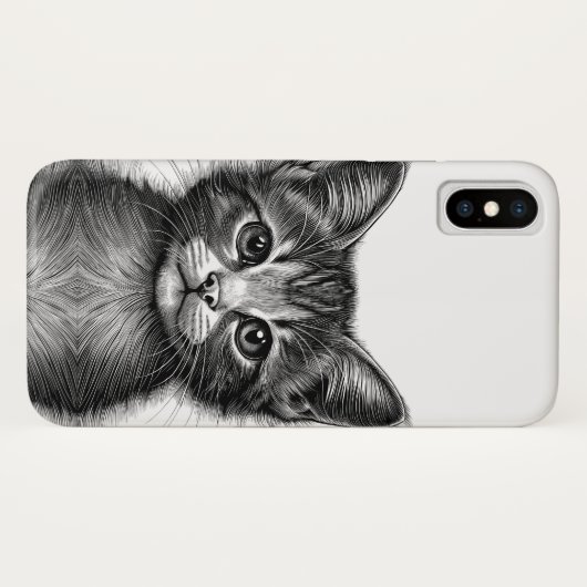 Schattige schets van de jonge kat Case-Mate iPhone case (Achterkant (horizontaal))