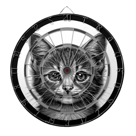 Schattige schets van de jonge kat dartbord (Voorkant)