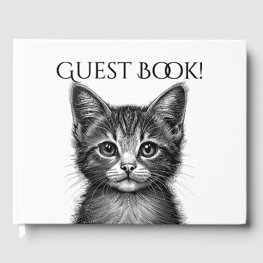 Schattige schets van de jonge kat gastenboek (Voorkant)