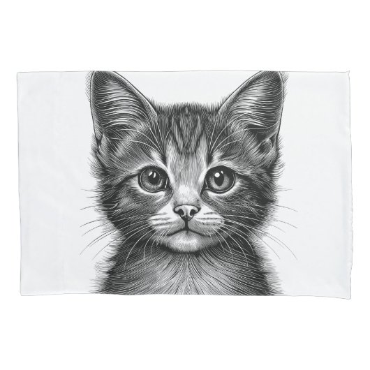 Schattige schets van de jonge kat kussensloop (Voorkant)