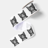 Schattige schets van de jonge kat satijnen lint (Achterkant)