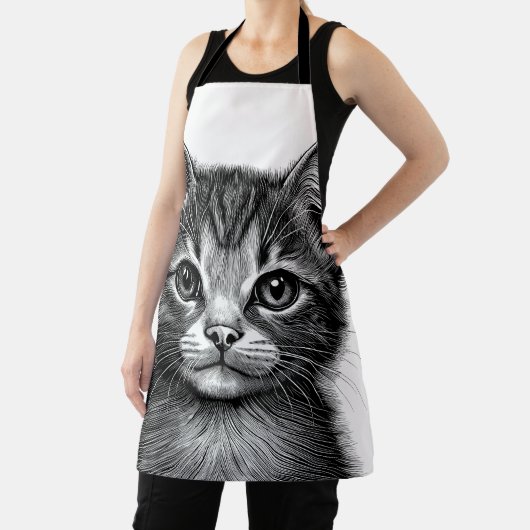 Schattige schets van de jonge kat schort (Insitu)