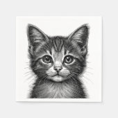 Schattige schets van de jonge kat servet (Voorkant)