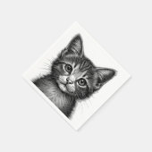 Schattige schets van de jonge kat servet (Hoek)