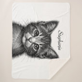 Schattige schets van de jonge kat sherpa deken (Voorkant)