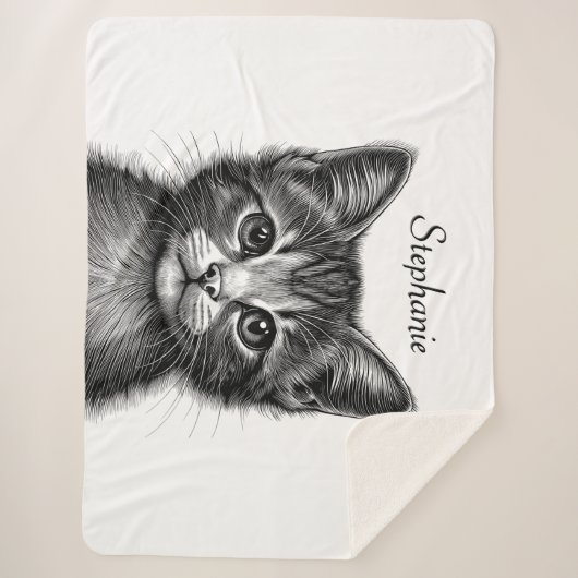 Schattige schets van de jonge kat sherpa deken (Voorkant)