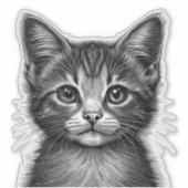 Schattige schets van de jonge kat sticker (Voorkant)