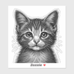 Schattige schets van de jonge kat sticker
