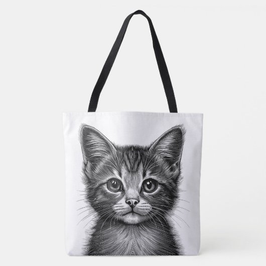 Schattige schets van de jonge kat tote bag (Voorkant)