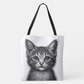 Schattige schets van de jonge kat tote bag (Achterkant)
