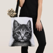 Schattige schets van de jonge kat tote bag (Dichtbij)