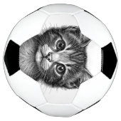 Schattige schets van de jonge kat voetbal (Gedraaid)