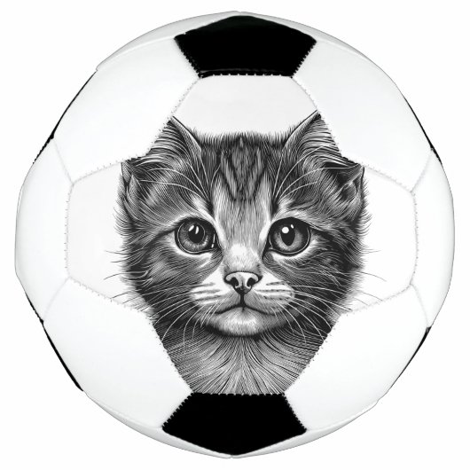 Schattige schets van de jonge kat voetbal (Voorkant)