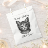 Schattige schets van jonge kat Bedankt Custom Bedankzakje (Geknipt)