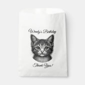 Schattige schets van jonge kat Bedankt Custom Bedankzakje (Voorkant)