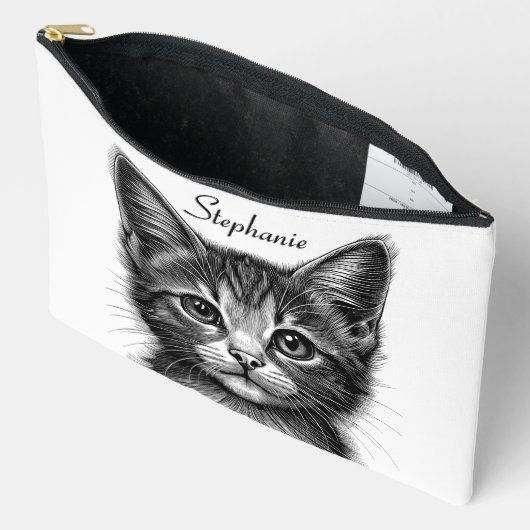 Schattige schets van jonge kat Naam toevoegen Etui (Open)