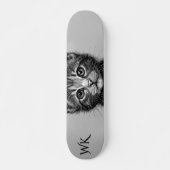 Schattige schets van Young Cat Monogram Persoonlijk Skateboard (Voorkant)