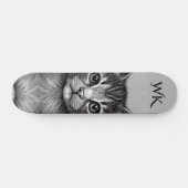 Schattige schets van Young Cat Monogram Persoonlijk Skateboard (Horizontaal)