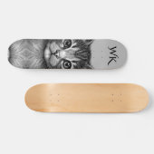Schattige schets van Young Cat Monogram Persoonlijk Skateboard (Horizontaal)