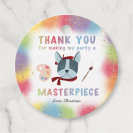 Schattige Schilderij Kunst Feesthond Verjaardag Bedankjes Labels