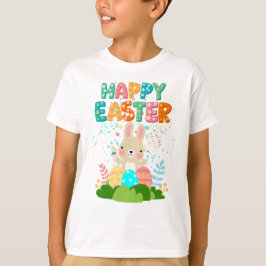 Schattige schilderij Paashaas Confetti Kinder T-sh T-shirt