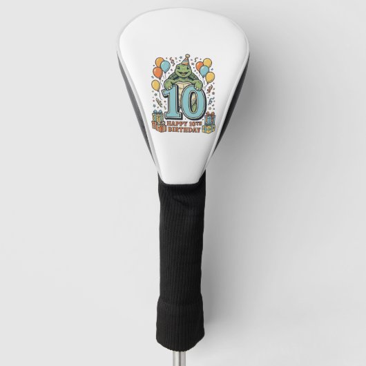 Schattige Schildpad 10e Verjaardag Vintage Feest D Golfheadcover (Voorkant)