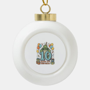 Schattige Schildpad 10e Verjaardag Vintage Feest D Keramische Bal Ornament