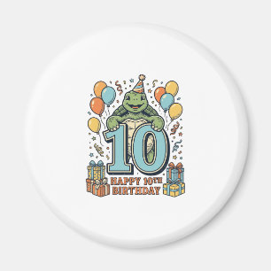 Schattige Schildpad 10e Verjaardag Vintage Feest D Magneet