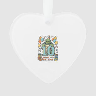 Schattige Schildpad 10e Verjaardag Vintage Feest D Ornament
