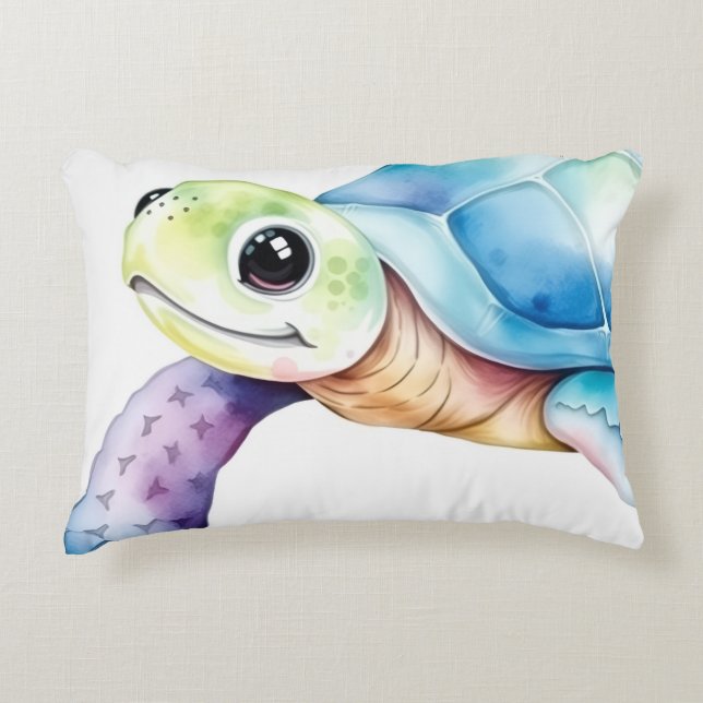 Schattige Schildpad Accent Kussen (Voorkant)