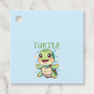Schattige Schildpad Baby Bedankjes Labels