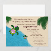 schattige schildpad baby shower Invitation (Honu) Kaart (Voorkant / Achterkant)