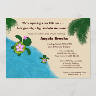 schattige schildpad baby shower Invitation (Honu) Kaart