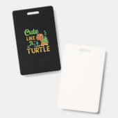 schattige schildpad cartoon lachende schildpad badge (Voor- en achterkant)