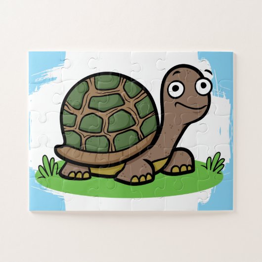 Schattige Schildpad Cartoon Legpuzzel (Horizontaal)