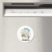 Schattige Schildpad Chef Eet Koekje Kawaii Design Magneet (Insitu (Vaatwasser))