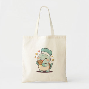 Schattige Schildpad Chef Eet Koekje Kawaii Ontwerp Tote Bag
