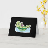 schattige schildpad drink milkshake kaart (Gele Bloem)