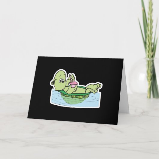 schattige schildpad drink milkshake kaart (Voorkant)