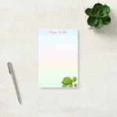 Schattige Schildpad en Bloem in Pastel Kleurschake Post-it® Notes (Kantoor)