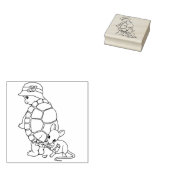 Schattige Schildpad en Muis Vriendschap Rubber Sta Rubberstempel (Gestempeld)