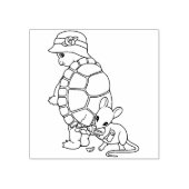 Schattige Schildpad en Muis Vriendschap Rubber Sta Rubberstempel (Afrduk)