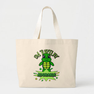 Schattige Schildpad Grappige Quote Turtley Schatti Grote Tote Bag