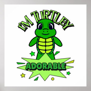 Schattige Schildpad Grappige Quote Turtley Schatti Poster