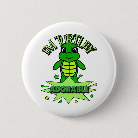 Schattige Schildpad Grappige Quote Turtley Schatti Ronde Button 5,7 Cm (Voorkant)