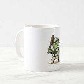 Schattige Schildpad Honkbal Batter Vintage Vector Koffiemok (Voorkant links)