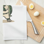 Schattige Schildpad Honkbal Batter Vintage Vector Theedoek (Quarter Fold)
