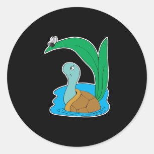 schattige schildpad in het water ronde sticker